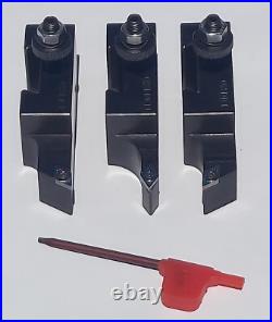 0XA Holder Set of 3, DCMT, 55° Carbide Inserts 0.25 I. C. Neutral, Left & Right
