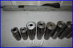 1 OD Turret Lathe Machine Adapter Sleeve Tool Holder Shank Reducer Lot of 16