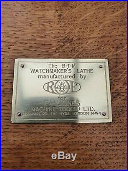 1949 Mk 1 B. T. M. 8 mm D-Bed R. O. F. B. No 460 For A Watchmakers Lathe
