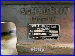 1957 Schaublin Model 102-VM Tool Room Lathe #5887