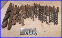 25 large machine shop drill bits morse taper vintage lathe mill tool lot D8