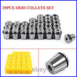 29Pcs ER40 Spring Collet Set Precision Milling Lathe CNC Chuck Bit Holder Tool