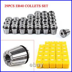 29Pcs ER40 Spring Collet Set Precision Milling Lathe CNC Chuck Bit Holder Tool