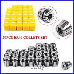 29Pcs ER40 Spring Collet Set Precision Milling Lathe CNC Chuck Bit Holder Tool