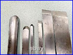 6 Vintage CHARLES BUCK LATHE CHISELS WOODWORKING TOOLS Gouge Skew round nose