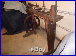 ANTIQUE VINTAGE FOOT PEDAL WOOD LATHE TREADLE TOOL Early Forged steel primitive