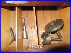 Ames Antique American Watch Tool Jeweler's Watchmaker's Lathe with Wood Bench