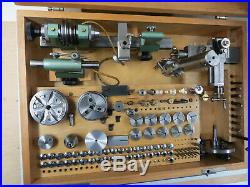 Andrä & Zwingenberg 8 mm watchmakers lathe with accessories in wooden box