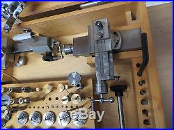 Anrä & Zwingenberg 8 mm with accessories in wooden box watchmakers lathe