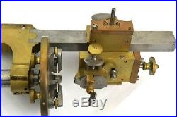 Antique Brass & Steel Watchmakers Lathe With 3-Clamp Chuck & Adj. Tool Clamp NR