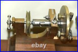 Antique Brass & Steel Watchmakers Lathe With Wood Base EXCELLENT