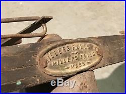 Antique Millers Falls Treadle Lathe & Scroll Saw Attachment Cast Iron Legs
