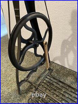 Antique TREADLE Wood LATHE by Millers Falls Co in Massachusetts Cast Iron