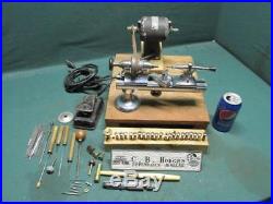 Antique Vintage Swartchild & Co. Triumph Jewelers Lathe withMotor Collets Tooling