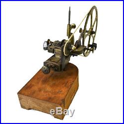 Antique Wood & Brass Watchmaker's Gear Wheel Cutter Lathe Tool
