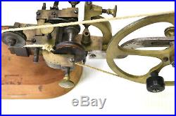 Antique Wood & Brass Watchmaker's Gear Wheel Cutter Lathe Tool