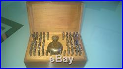 Antique watchmaker lot tool box tools jacot pivot lathe tour à pivoter horloger