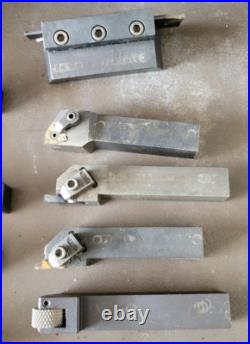 Assorted 3/4 shank lathe tools, includes turning tools, cut off, knurling 9 pcs