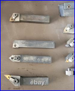 Assorted 3/4 shank lathe tools, includes turning tools, cut off, knurling 9 pcs