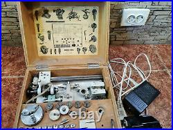 BERGEON 1766-A LATHE 8mm Professional watchmaker BOX & accessories Swiss made