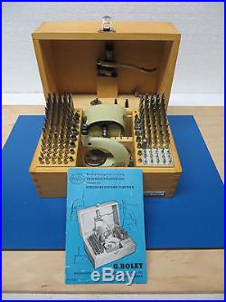 Boley rivet machine with stone press in the accessories box Watchmakers Lathe