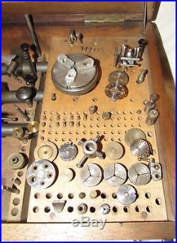 Boxed set of 3 Watchmakers Lathes with some accessories Lorch
