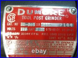 DUMORE TOOL POST GRINDER 11 011 With CASE & ACCESSORIES lathe model 8119 1/5 hp