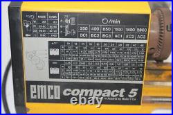 EMCO Compact 5 Mini Jewelers 3 Jaw Lathe Chuck CNC Tail Used Working