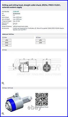 ER25 A VDI 30 Eppinger 3.200.625 Live Tool Holder Lathe