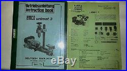Emco Unimate 3 lathe with vertical milling attachment. Plus extras