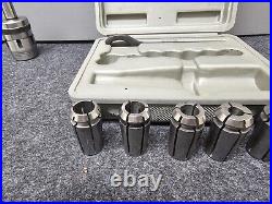 Erie Tools Lathe Chuck And 8 Piece Collett Set Used With Spanner Wrench