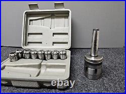 Erie Tools Lathe Chuck And 8 Piece Collett Set Used With Spanner Wrench