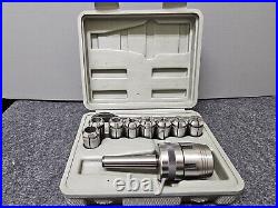 Erie Tools Lathe Chuck And 8 Piece Collett Set Used With Spanner Wrench