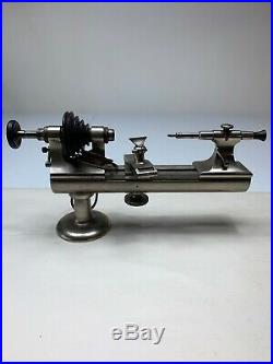 G. BOLEY WATCHMAKERS 8mm JEWELER LATHE withHEAD & TAIL STOCK, MOTOR, COLLETS ETC