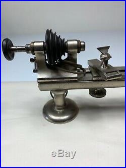 G. BOLEY WATCHMAKERS 8mm JEWELER LATHE withHEAD & TAIL STOCK, MOTOR, COLLETS ETC