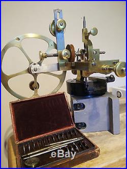 Gear wheel cutting machine watchmakers lathe with set of involute cutters