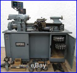 HARDINGE HLV-H TOOLROOM LATHE with DRO, Taper Attachment, Gears, 5C, WELL TOOLED