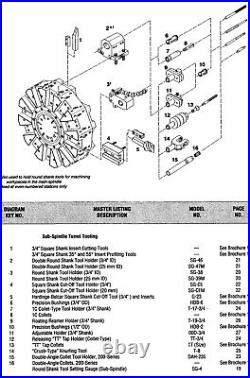 Hardinge SG-CE Metal Lathe Parting / Cut-Off 3/4 Shank Tool Holder With Spacers