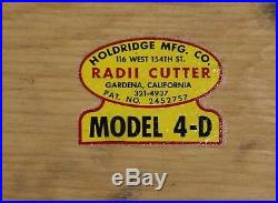 Holdridge Mfg 4-D Radii Cutter for Metal Lathe Radius Ball Turner Turning Tool