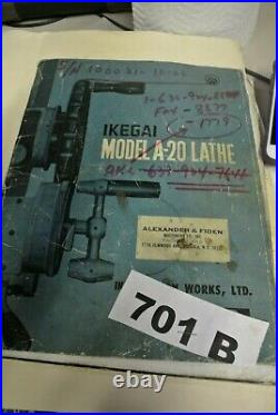 Ikegal Model A-20 Engine Lathe with Manual Machine Shop Turning Tool