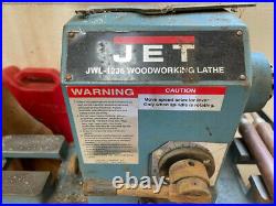 JET wood lathe JWL-1236 with turning tools, duplicator and mobile base