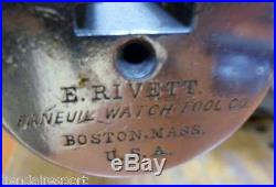 Jeweler Watchmaker Tool Lathe 6mm E, Rivett Boston USA Mass Work Good Jewelry