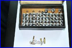 LOT watchmakers 8mm lathe collets, 52 collets total