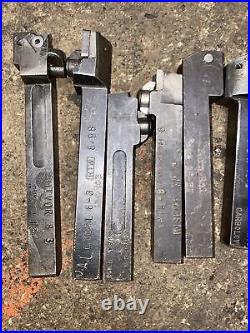 Lot of 8 Carbide Indexable Tool Holders For Smaller Lathe 1/2 Shank Carboloy