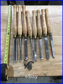 Lot of 8 Robert Sorby lathe Turning tools used nice