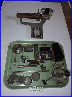 Lot of Vintage Watchmaker Tools, Lathe and Parts