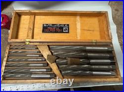 MACHINIST BsMt TOOL LATHE MILL Large M J Daniels Reamer Set in Wood Case