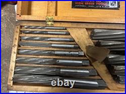 MACHINIST BsMt TOOL LATHE MILL Large M J Daniels Reamer Set in Wood Case