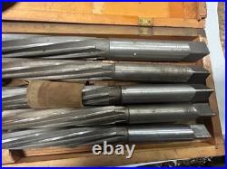 MACHINIST BsMt TOOL LATHE MILL Large M J Daniels Reamer Set in Wood Case