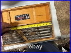 MACHINIST BsMt TOOL LATHE MILL Large M J Daniels Reamer Set in Wood Case